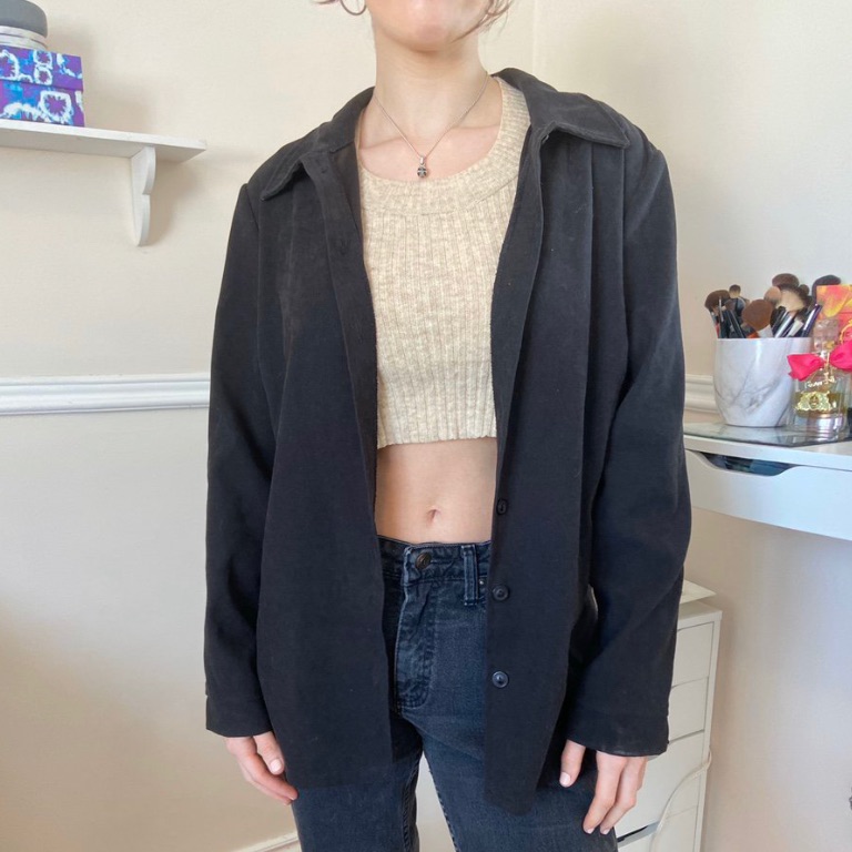 Suede Button Up